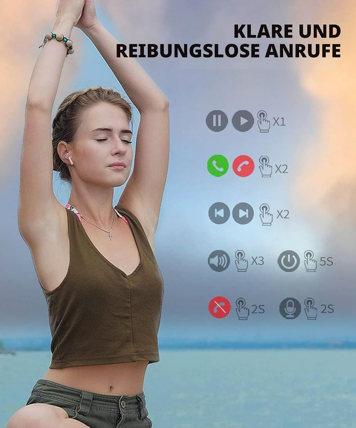 taopod Kopfhörer Kabellose, Ear Kopfhörer Bluetooth Mit Mikrofon, 40h Spielzeit Ipx7 Wasserdicht USB