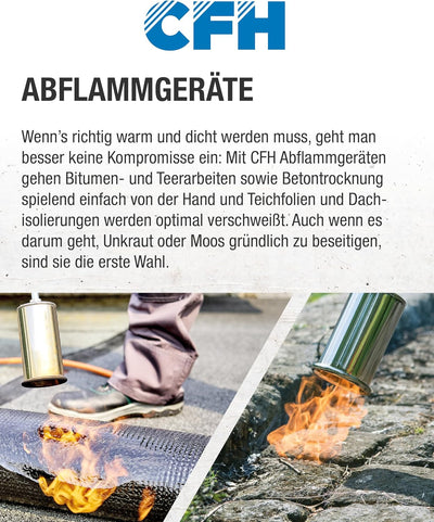 CFH Abflammgerät ST 500 inkl. Gasschlauch - Unkrautbrenner Gas Anwendung mit 3/8" Anschluss für Gasf