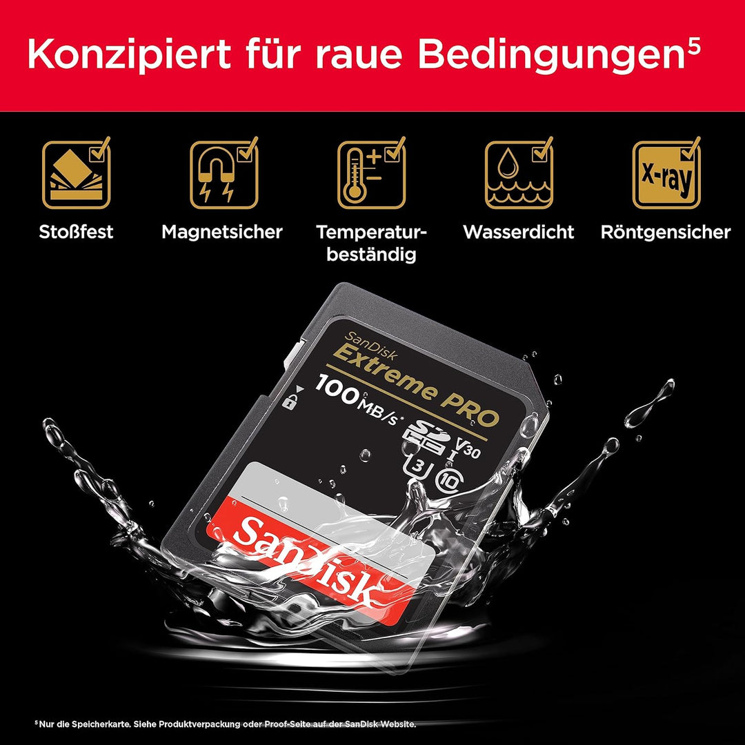 SanDisk Extreme PRO SDHC UHS-I Speicherkarte 32 GB (V30, Übertragungsgeschwindigkeit 100 MB/s, U3, 4