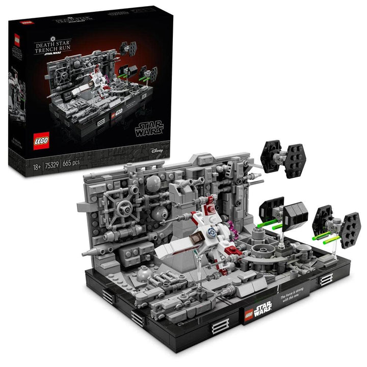 LEGO 75329 Star Wars Death Star Trench Run Diorama Set, baubares Modell für Erwachsene mit Luke Skyw