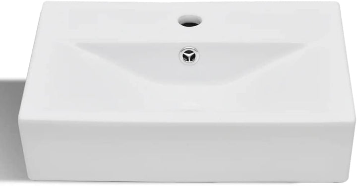 vidaXL Waschbecken Keramik Hahnloch Waschtisch Aufsatzwaschbecken Waschschale