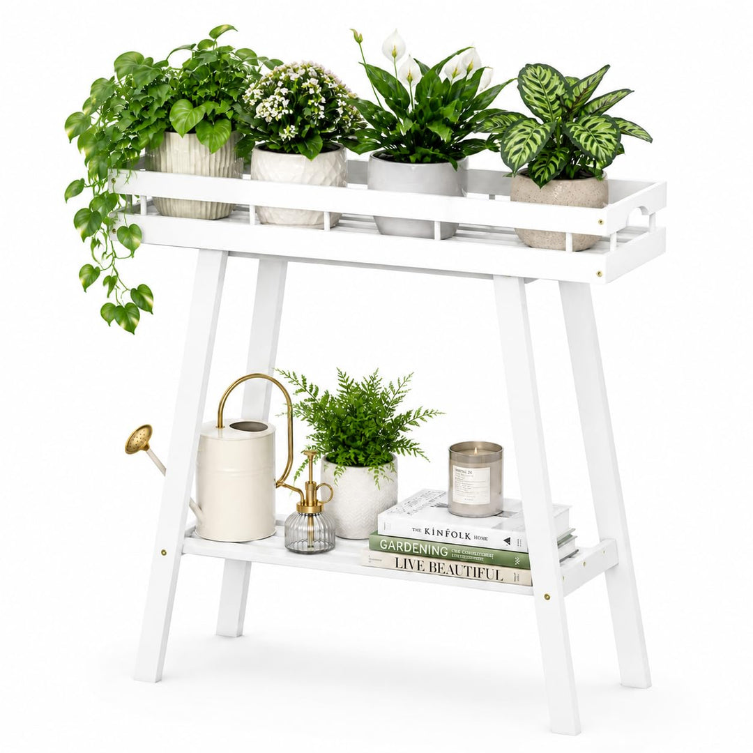 BAMBANG Pflanzenständer Blumenständer Pflanzenregal Blumenbank Breit Bambus für Innen,Blumenregal Bl