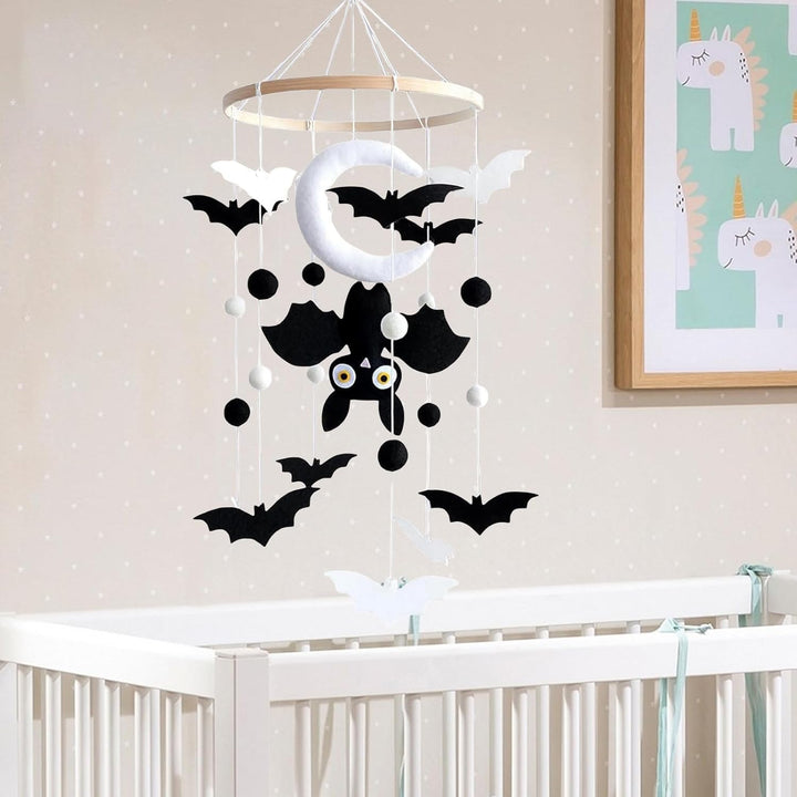 Mobile Baby Bettglocke mit Schwarze Fledermaus Hängende Mobile Windspiel für Babybett Kinderbett Hal