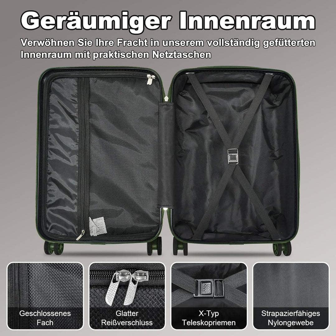 Joyway Kofferset 6tlg Hartschale Leicht mit 4 Rollen und TSA-Schloss Der Gepäcksets Enthält 1 Multif