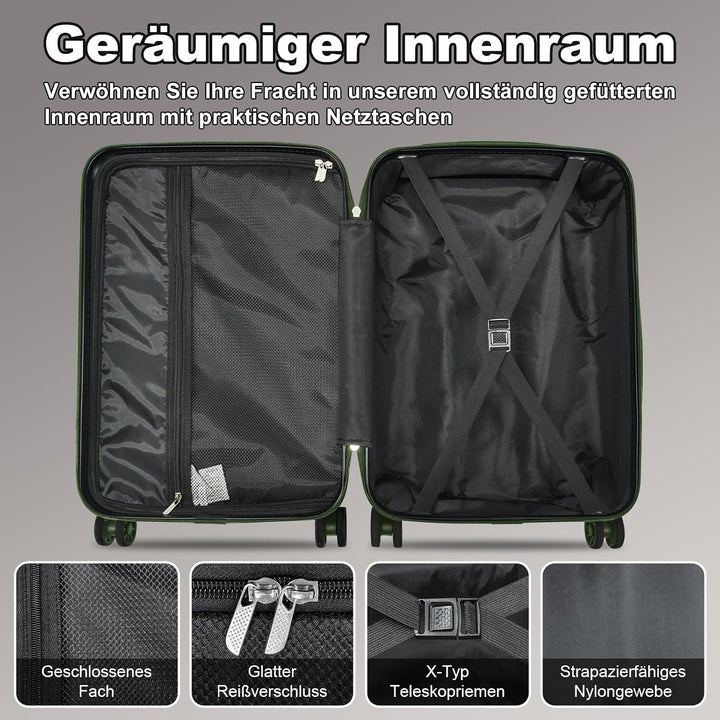 Joyway Kofferset 6tlg Hartschale Leicht mit 4 Rollen und TSA-Schloss Der Gepäcksets Enthält 1 Multif
