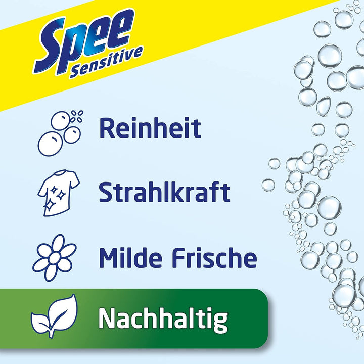 Spee Sensitive Waschmittel 4 + 1 (6 x 22 Waschladungen), Vollwaschmittel mit 4 + 1 Formel vereint Re