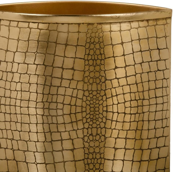 Goldene Vase, Metall, 24 x 9 x 24 cm