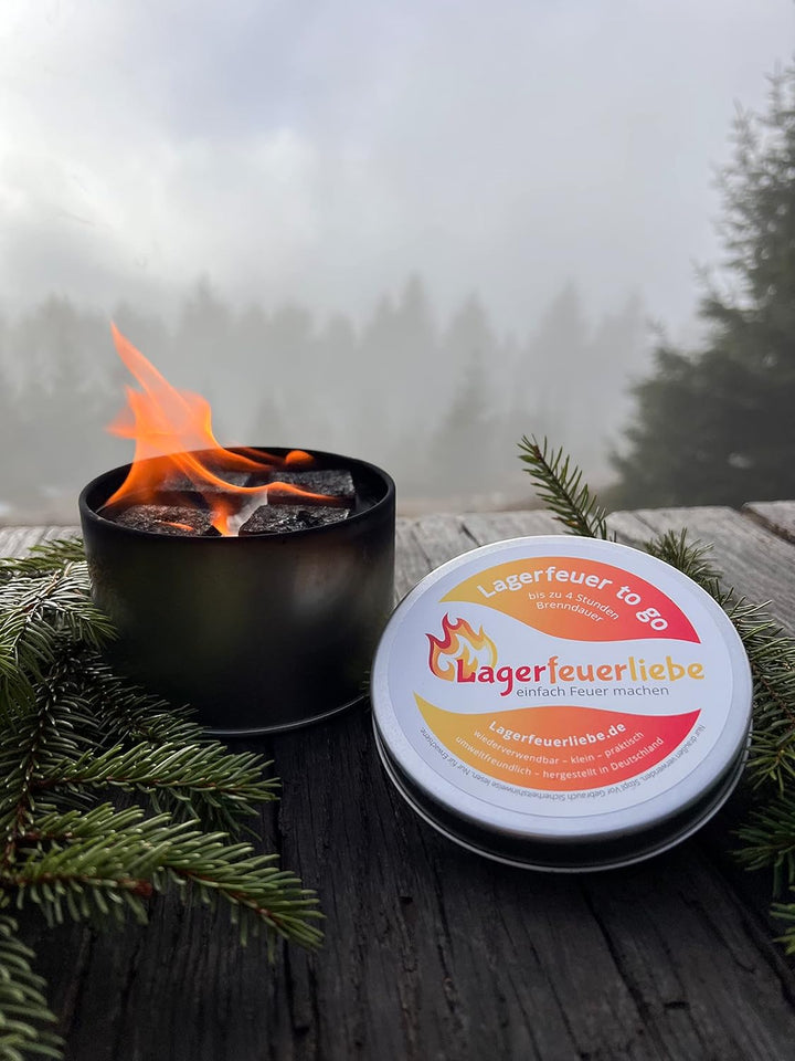 Lagerfeuerliebe® Lagerfeuer to go | bis zu 4 Std. Brenndauer | wiederverwendbar, leicht & sicher | Ø