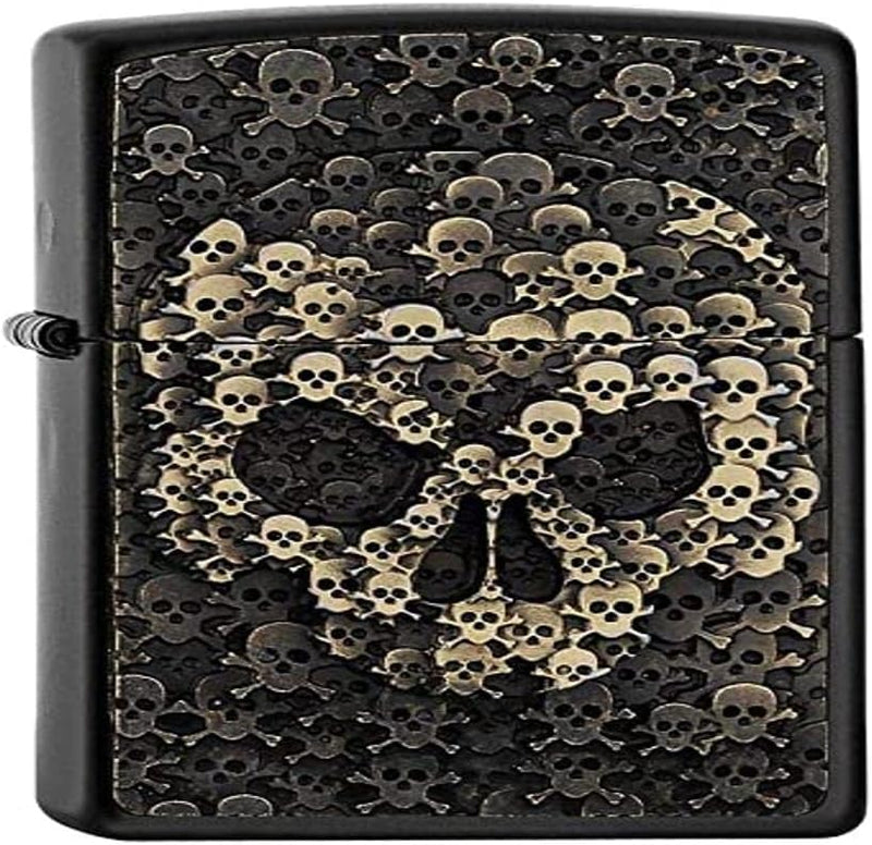 Zippo 2005334 Skull-Black Matte-Spring 2017 Feuerzeug, Chrom, Silber, 5.8 x 3.8 x 2 cm