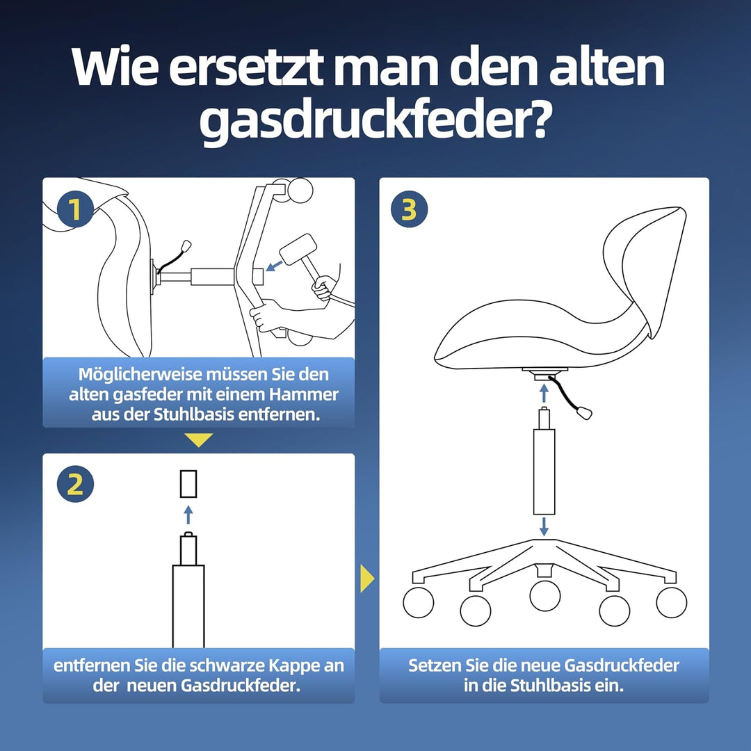 Mastery Mart Gasdruckfeder für Bürostühle, Länge 272mm - 388mm Gasdruckfeder, Gasdruckdämpfer Belast