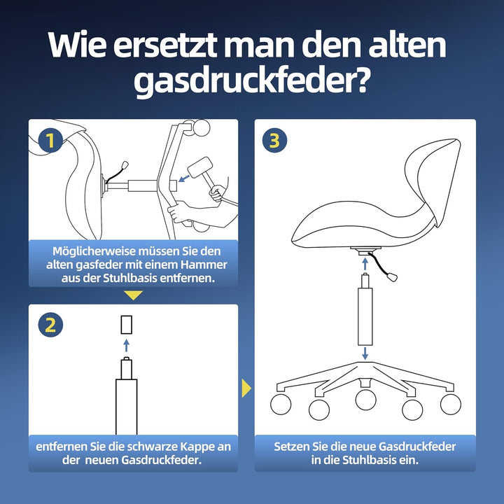 Mastery Mart Gasdruckfeder für Bürostühle, Länge 272mm - 388mm Gasdruckfeder, Gasdruckdämpfer Belast