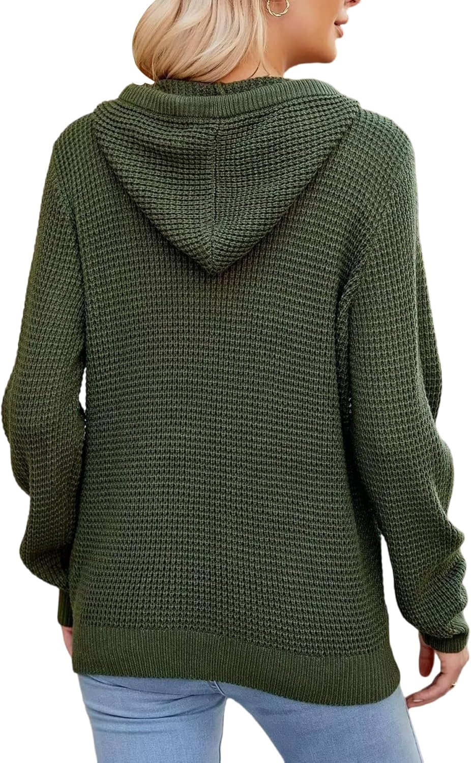 TrendiMax Hoodie Damen Strickpullover Kapuzenpullover Herbst Übergangs Sweatshirt Langarm Pullover D