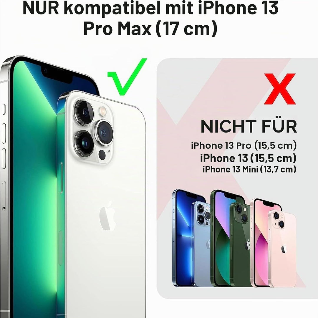 Handykette mit Band für Apple iPhone 13 Pro Max Hülle - Necklace Handyhülle - Transparente Case zum