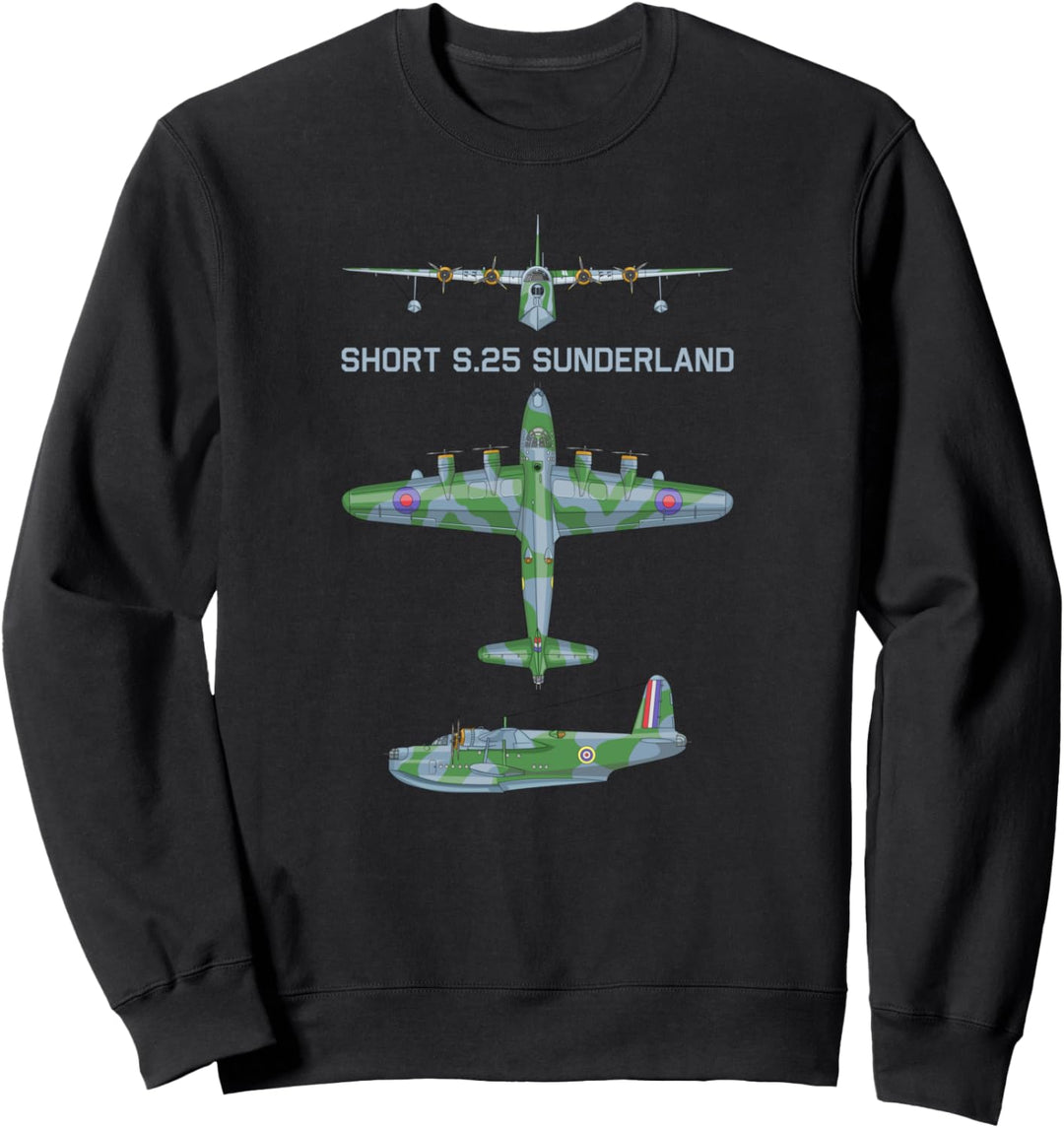 Short S25 Sunderland Britisches WW2 Flugboot Flugzeug Sweatshirt