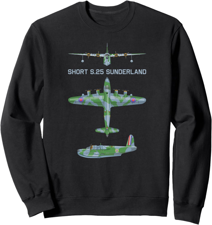 Short S25 Sunderland Britisches WW2 Flugboot Flugzeug Sweatshirt
