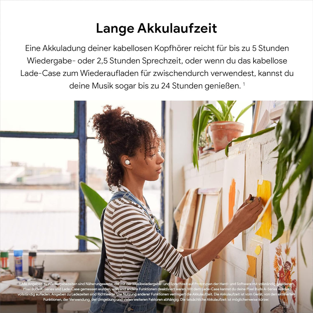 Google Pixel Buds A-Series – Kabellose Kopfhörer, Clearly White, Clearly White