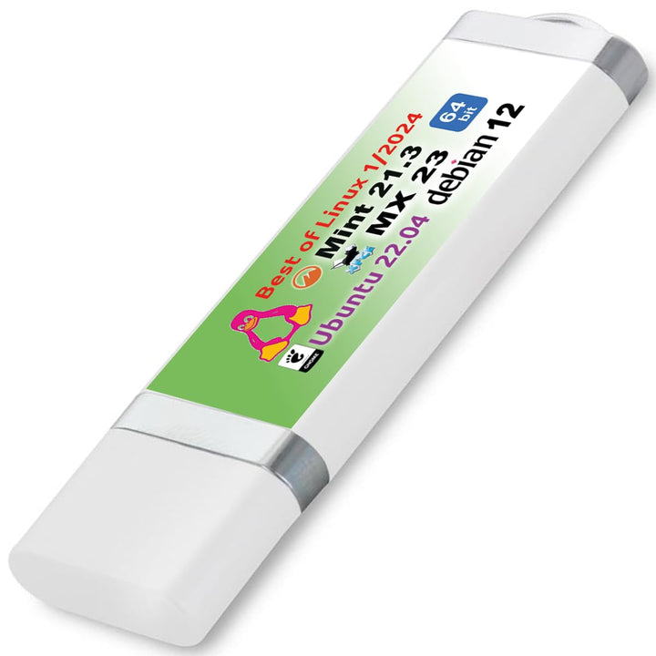 NEIF Software Best of Linux Edition 1/2024 (64 Bit) auf USB-Stick - mit Ubuntu 22.04, MX Linux 23, D