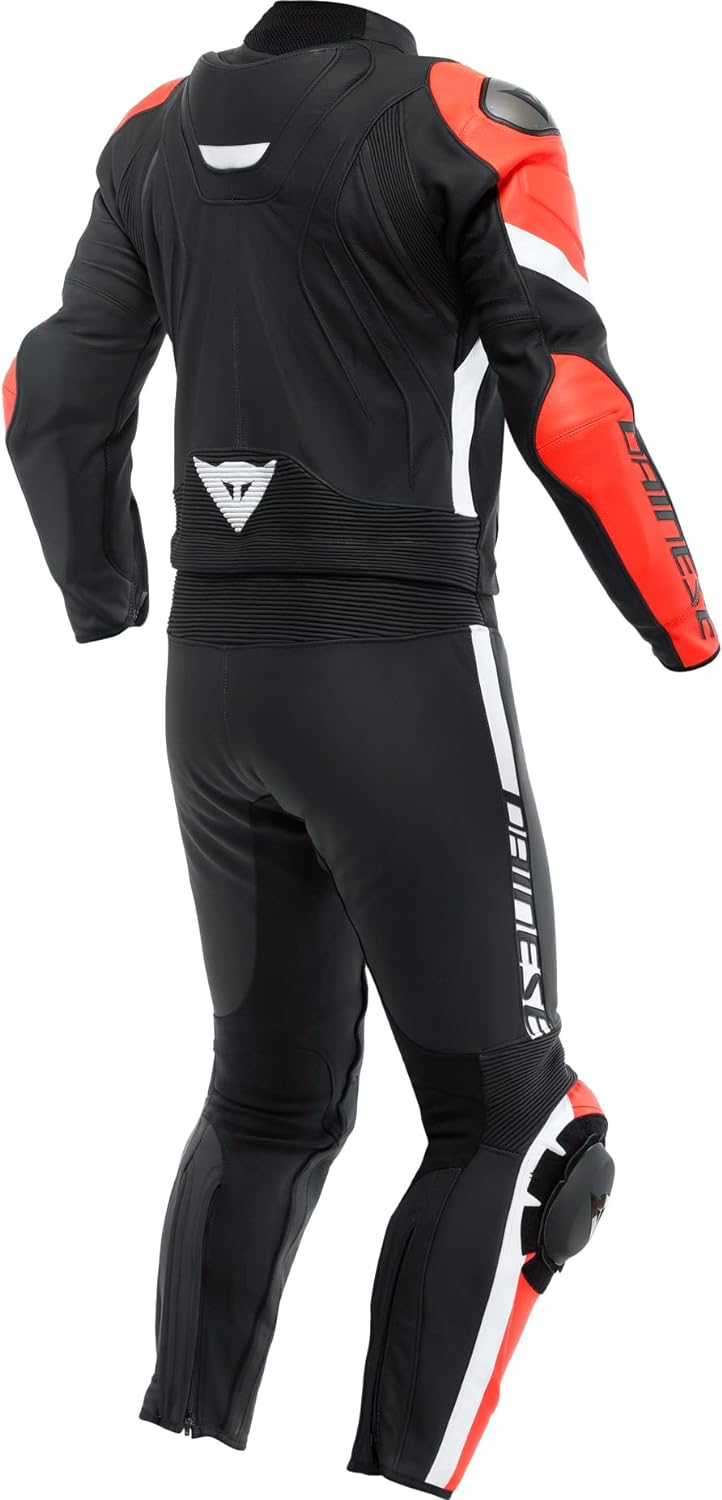 Dainese Avro 4 2-Teiler Motorrad Lederkombi (Black/Red/White,54) 54 BLACK-MATT/FLUO-RED/WHIT, 54 BLA
