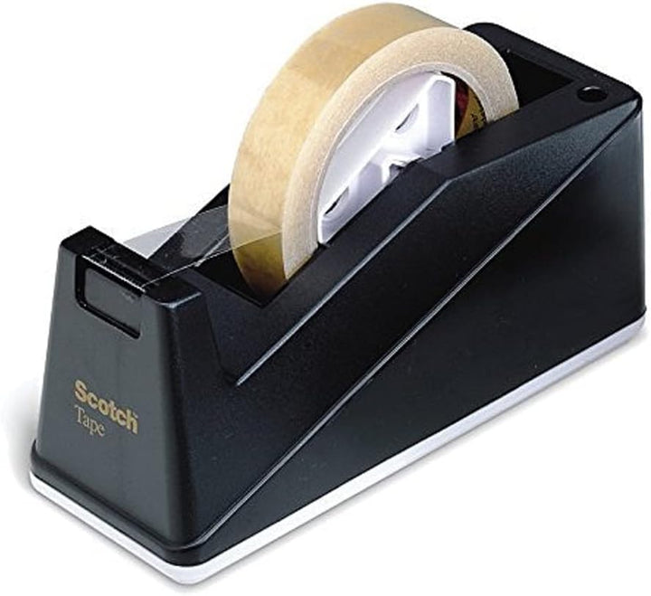 Scotch Klebebandabroller C10 – Tischabroller mit austauschbarem Rollkern in Schwarz &amp; Transparentes