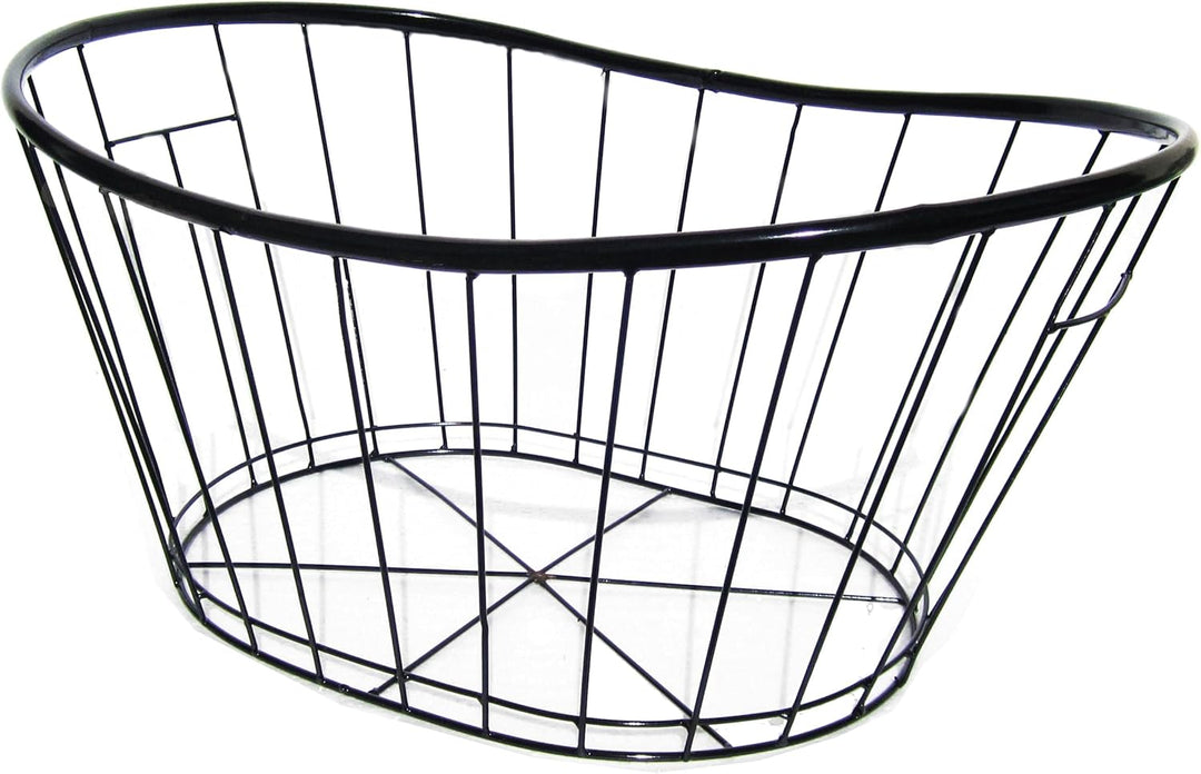 Habau 2681 Holzkorb aus Polyethylen mit Metallrahmen, Grau, 63,5 x 44,5 x 30
