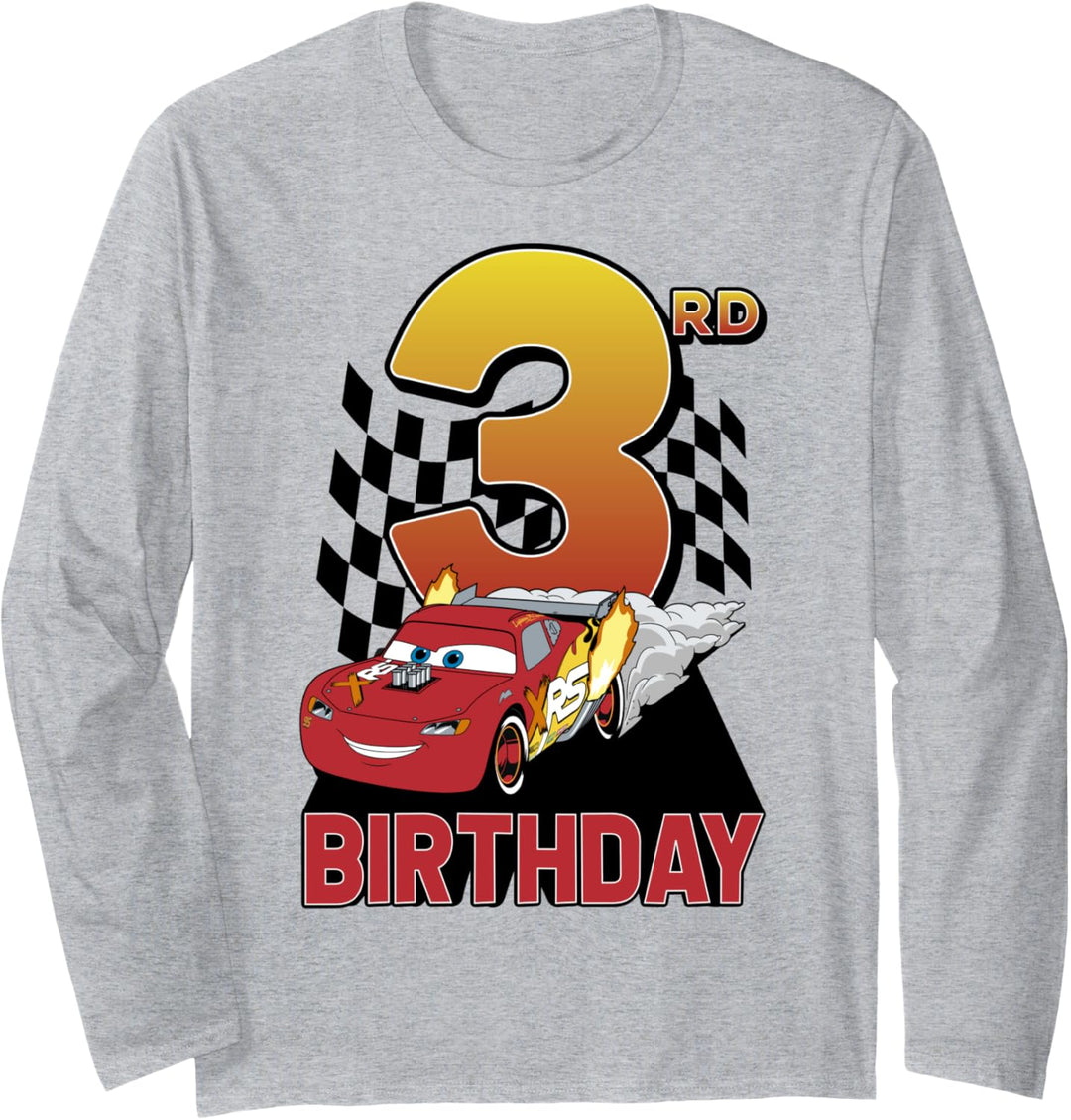 Disney Pixar Cars Lightning McQueen Third Birthday Langarmshirt