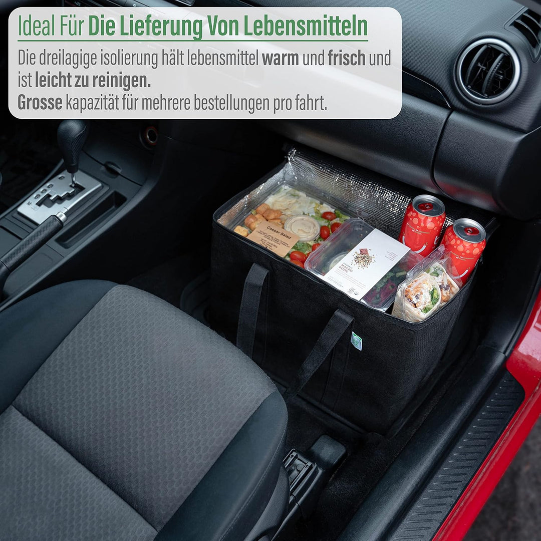 VENO 2-er Pack Wiederverwendbare Kühltasche, Isoliertasche, Einkaufstasche gross mit robuste Griffe,