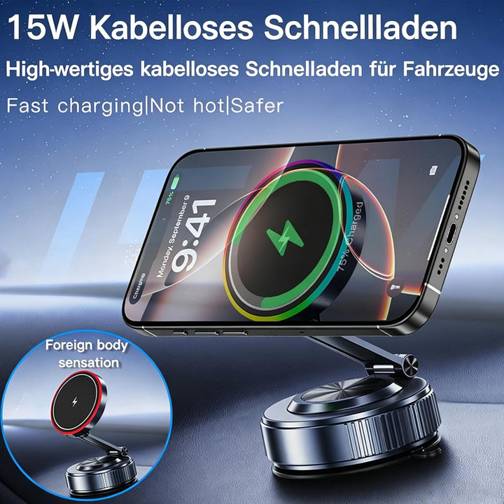 Magnetisch Autohalterung 15W Handyhalterung Auto mit Ladefunktion, Ladegerät Kfz Magnet Wireless Car