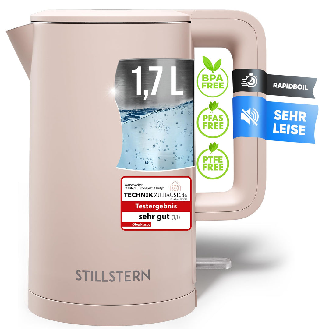 Stillstern Wasserkocher mit Edelstahl Filter [1,7L - 2200W] Wasserkocher mit Präzisionsausguss und A