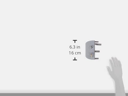 LOCINOX LAKZ4040P1L7040VCAP Gittertorschloss LAKZ4040 P1L, für 40 mm Vierkantrohr, Aluminium RAL7040