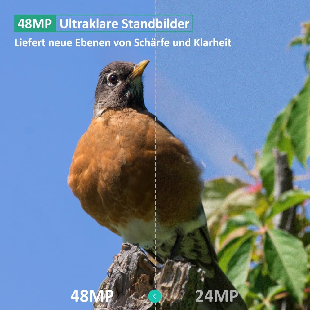 GardePro E6 Wildkamera WLAN Antenne 24MP 1296P mit Bewegungsmelder Nachtsicht No Glow Infrarot 940nm