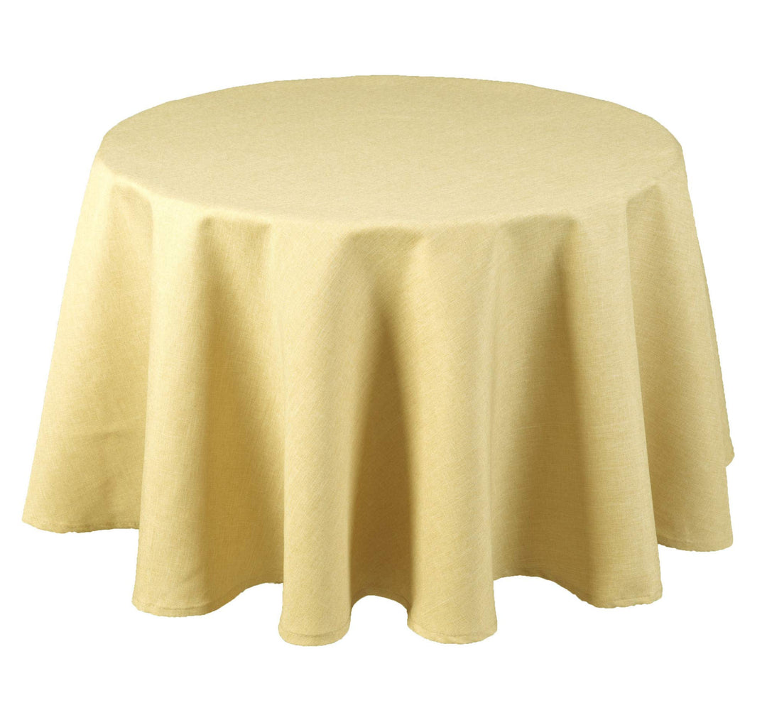 Textil Tischdecke - Leinen Optik - wasserabweisend Rund (Ecru, 140 cm) Ecru 140 cm, Ecru 140 cm