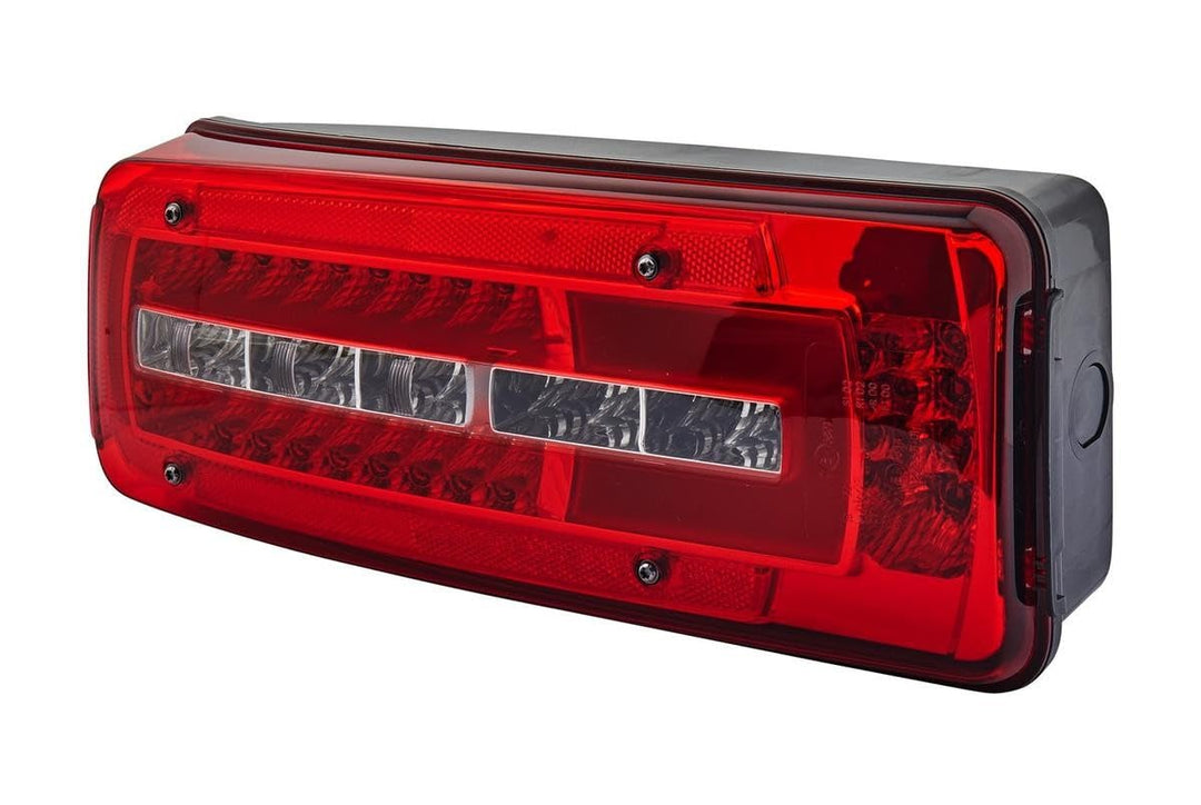 HELLA 2VD 012 381-351 Heckleuchte - Truck Full LED - LED - 24V links links DIN Stecker hinten, links