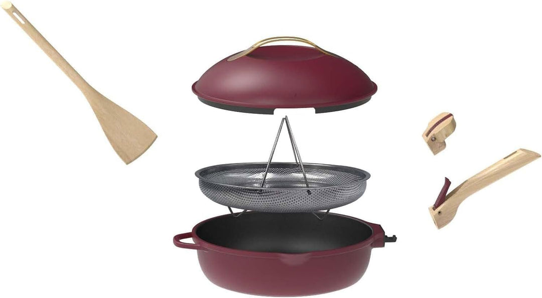 COOKUT - Die fabelhafte 8-in-1-Pfanne – 24 cm – ein einziges Utensil, das Pfanne, Topf, Schmorpfanne