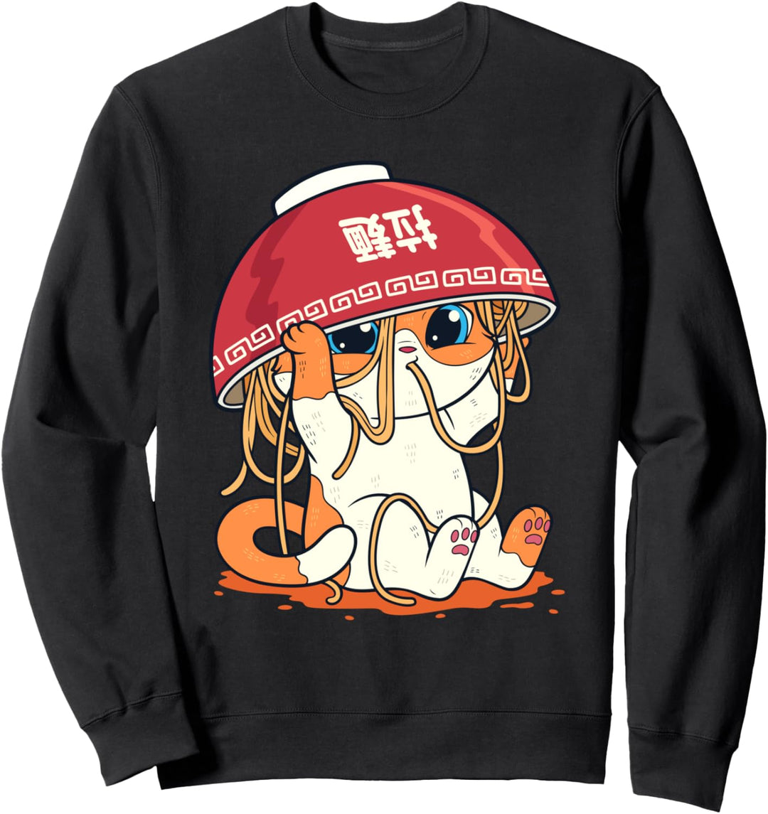 Kawaii Niedliche Anime Katze Mädchen Otaku Japanische Ramen Sweatshirt