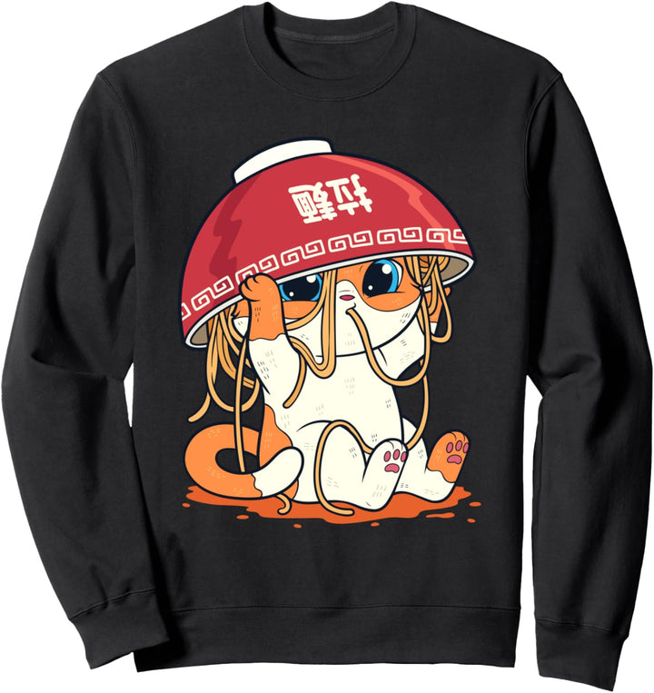 Kawaii Niedliche Anime Katze Mädchen Otaku Japanische Ramen Sweatshirt