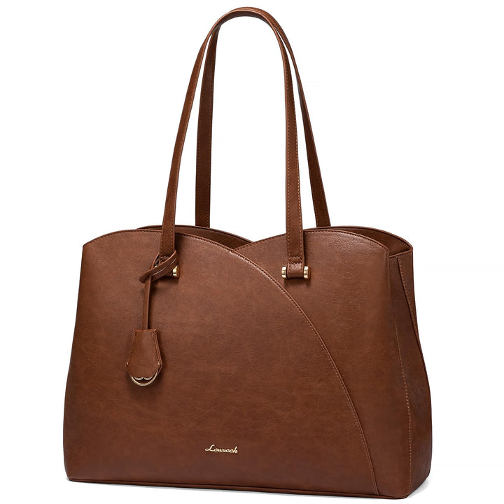 LOVEVOOK Shopper Damen Gross, 15,6 Zoll Laptoptasche Handtasche Arbeitstasche Bürotasche, PU Leder H