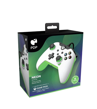 PDP verkabelt Controller Neon weiss für Xbox Series X|S, Gamepad, verkabelt Video Game Controller, G