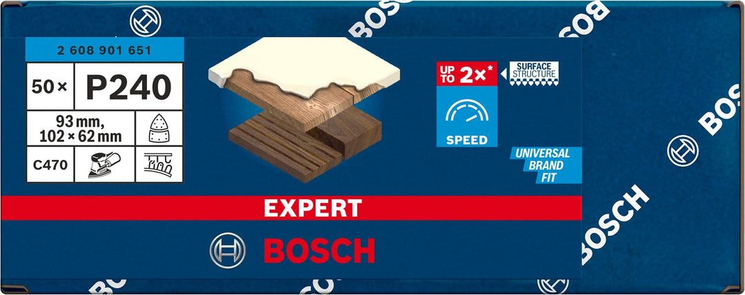 Bosch EXPERT C470 Schleifblatt, 102x62/93mm, K240, 11 Löcher, 50-tlg.