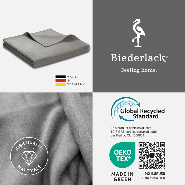 biederlack® Kuscheldecke Cotton Uni - Graphit, Sofadecke in 150x200 cm Graphit 150 x 200 cm, Graphit