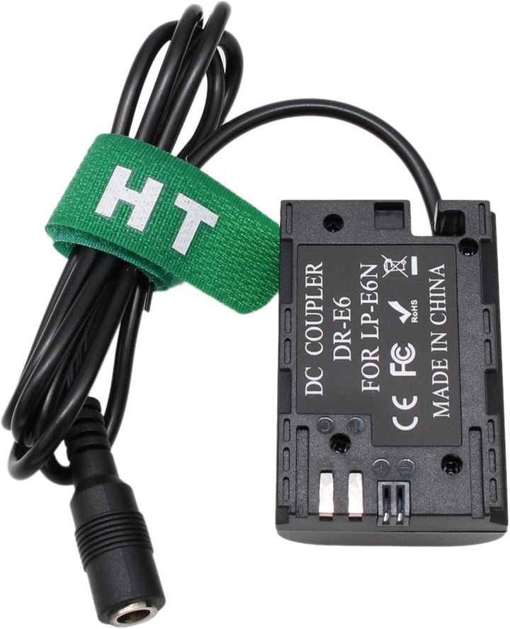 HangTon LP-E6 Dummy-Batterie Wechselstrom-Netzteil-Kit für SmallHD Canon EOS 5D 6D 7D