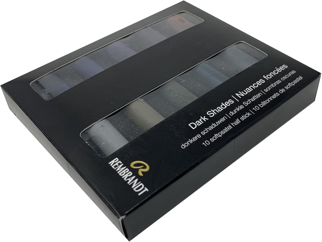 Rembrandt Soft Pastell Micro Set, 10 Stück Halbstäbchen, dunkle Farbtöne Auswahl 10 Halbstäbchen im