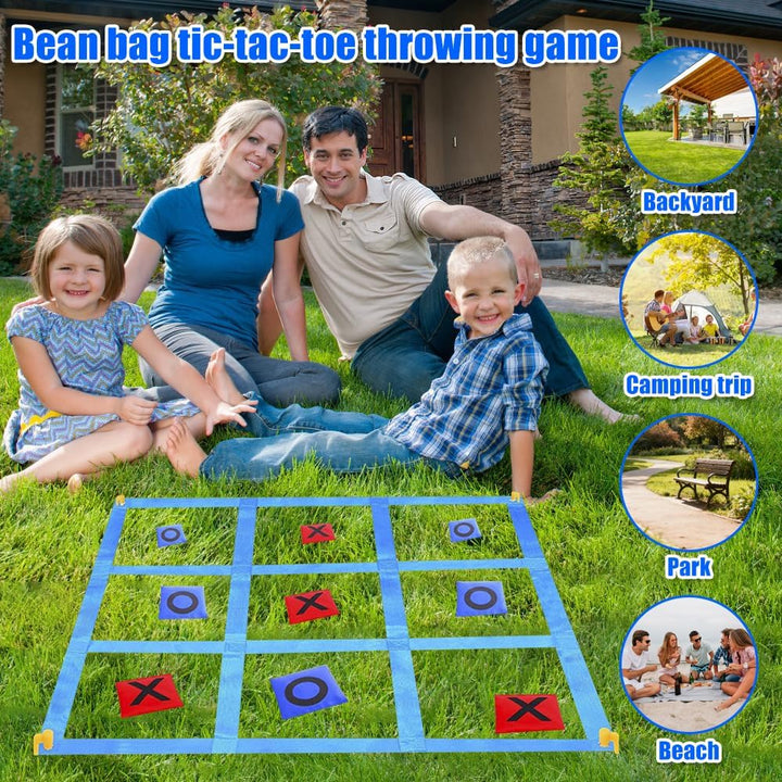 Mineup Riesiges Tic Tac Toe, 1.2m Giant Tic Tac Toe Game, Sitzsack-Wurfspiele für Kinder und Erwachs