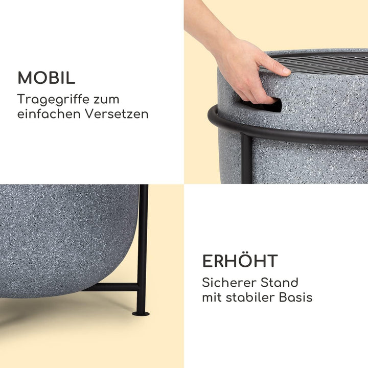 Blumfeldt Feuerschale, Tragbare Feuerstelle Outdoor, Feuerschalen für den Garten, Terrasse & Camping