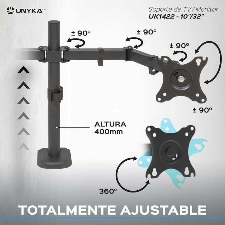 Unykach Dual-Tischhalterung für 2 Flach- und Curved-Bildschirme von 25,4-81,3 cm (10-32 Zoll) (bis 1