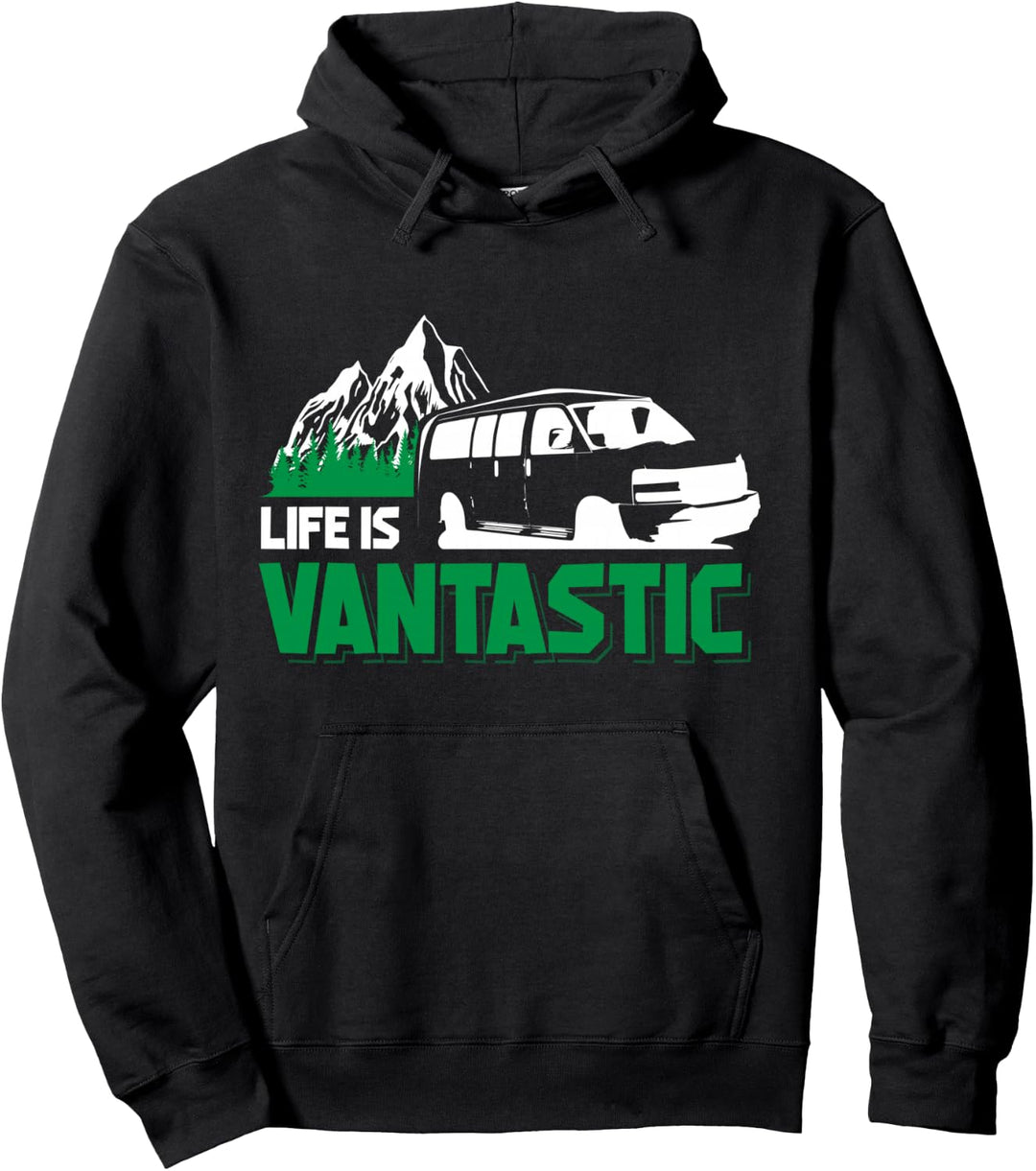 Camper Van Buslife Caravan Camping - Camper Bus Pullover Hoodie