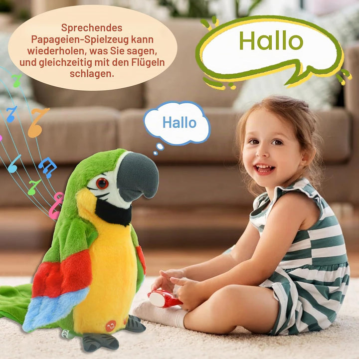 Surplex Elektrische Sprechender Papagei Spielzeug, Stimme Wiederholen und Auf Englisch Singen, Aufze
