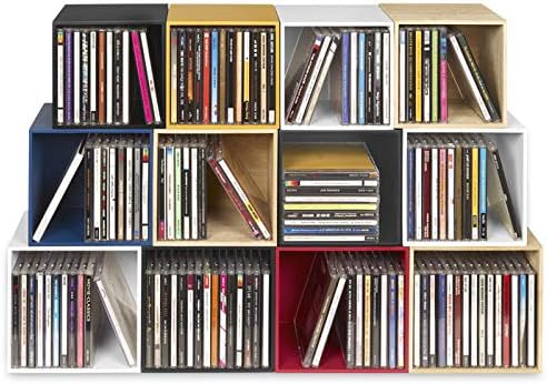 CD-Boxen schwarz, Cubix CD-Aufbewahrungs-Boxen aus Holz, Set mit 3 CD-Boxen. Zur Aufbewahrung von bi