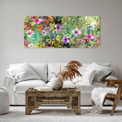 Wandbilder Dekoration Wohnzimmer blume sommer natur Panorama Bilder auf Leinwand 120x50cm Leinwandbi