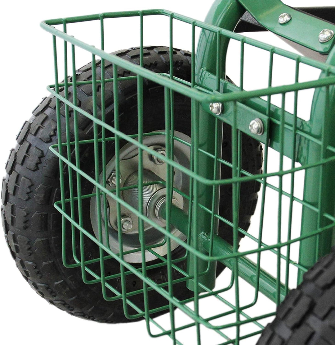 Gartensitz Fahrbarer Gartenwagen mit Sitz 150kg Sitzwagen Gartenhocker Rollwagen Rollsitz Gartenhelf