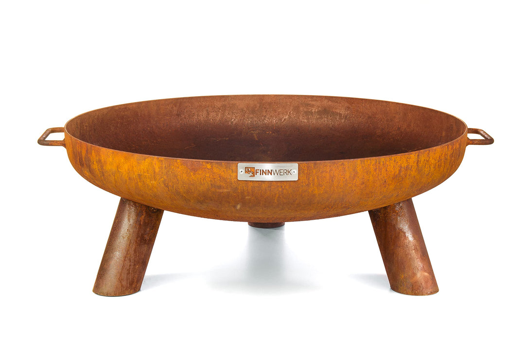 Finnwerk HARRI Feuerschale Rostoptik 80 cm - Exklusiver Stahl mit edler Rost-Patina - Feuerschalen f